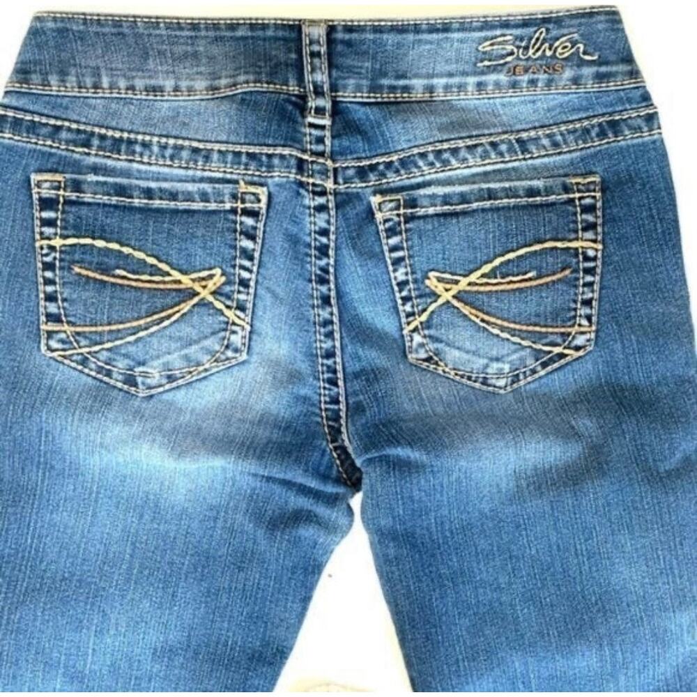 Silver Jeans Suki Capri Mid Rise Stretch Denim Blue Women’s Size W29
